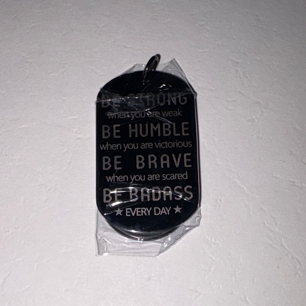 Black Inspirational Dog Tag Pendant